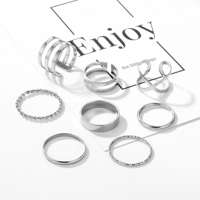 Minimalistic Styled Rings Set 4