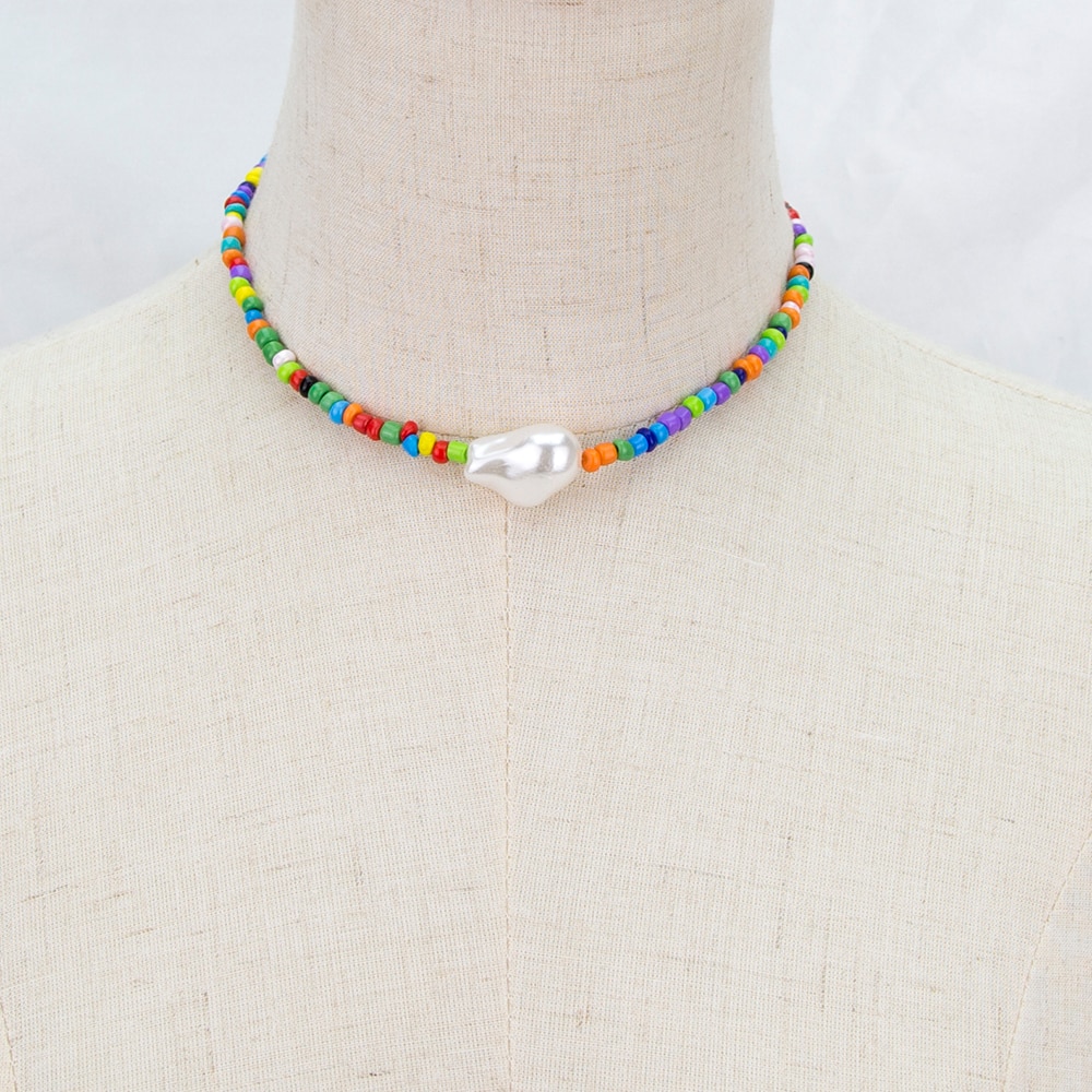 Bohemian Handmade Beaded Shell Necklace