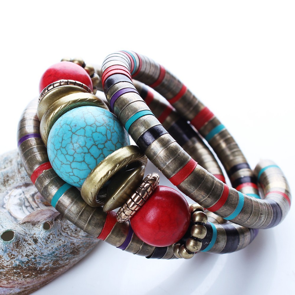 Cute Bohemian Multilayered Colorful Women'S Bangle