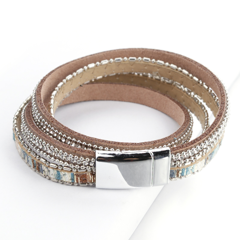 Women'S Bohemian Multilayered Leather Bracelet 6