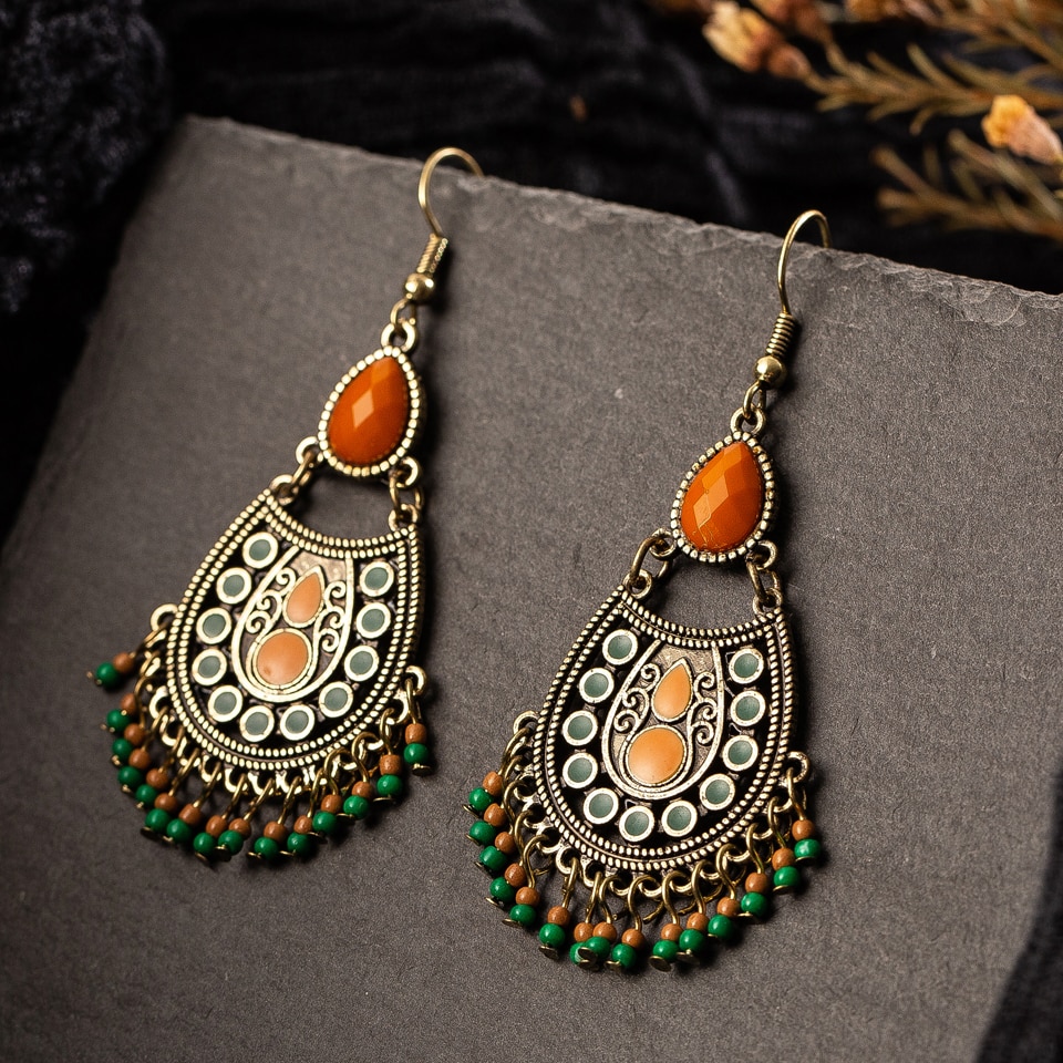 Bohemian Acrylic Beads Drop Earrings For Women 3