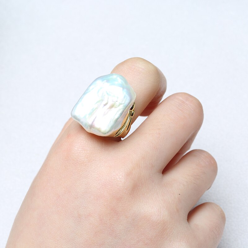 Bohemian 925 Silver Ring For Women With Natural Pearl