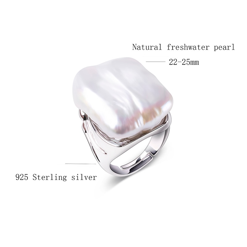 Bohemian 925 Silver Ring For Women With Natural Pearl 8