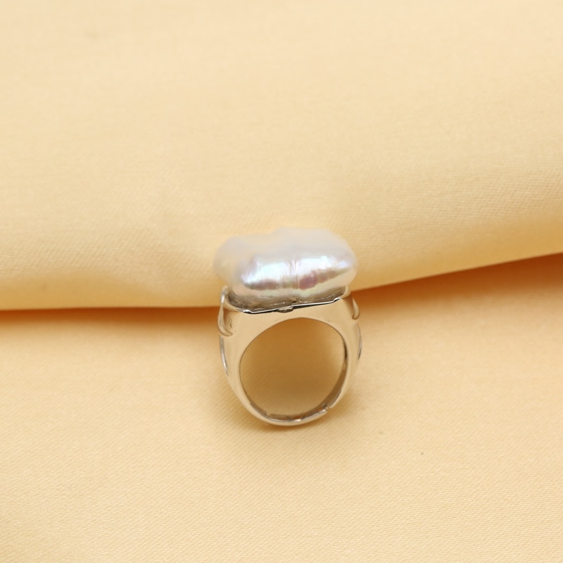Bohemian 925 Silver Ring For Women With Natural Pearl 4