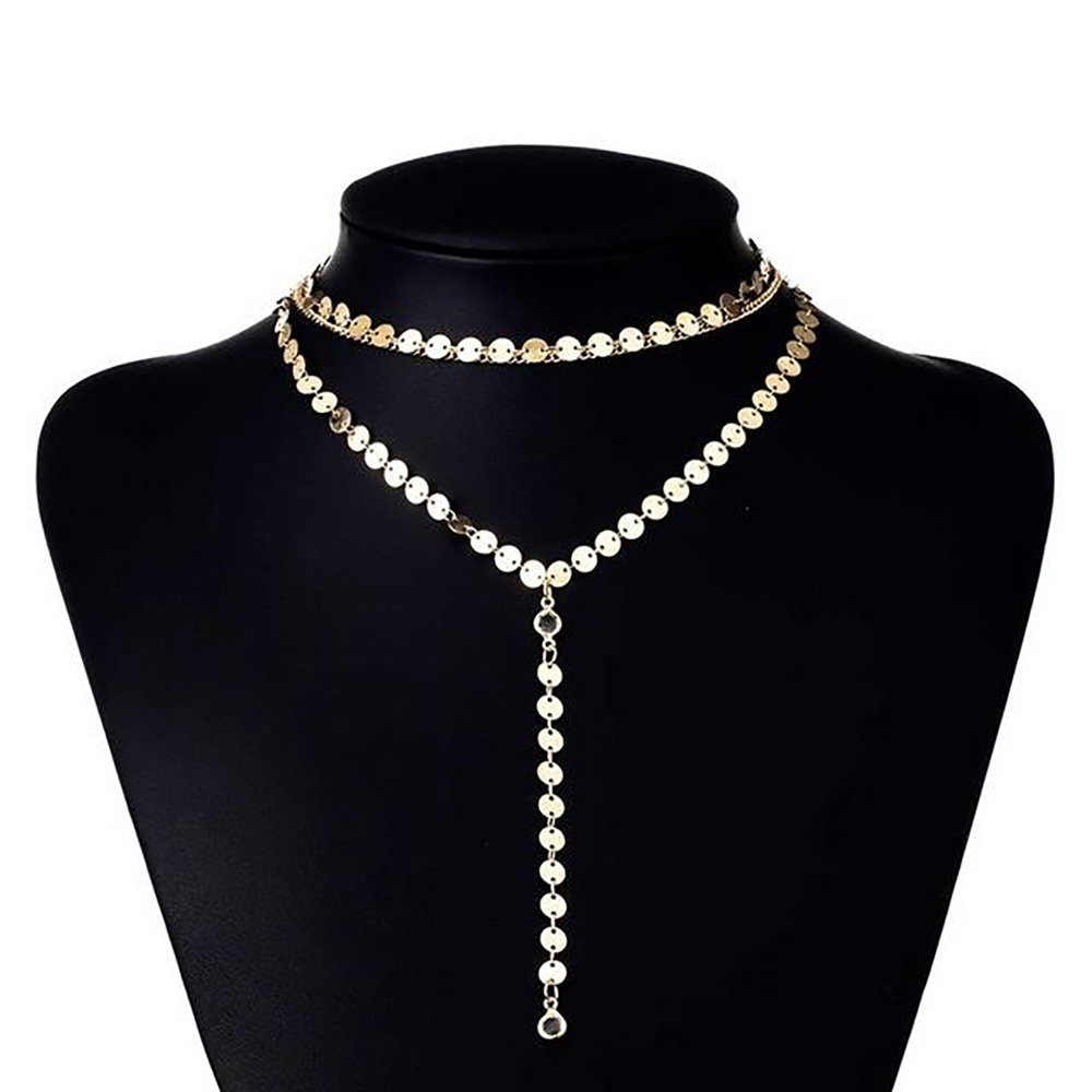 Women'S Layered Gold Plated Necklace