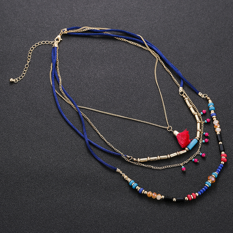 Colorful Multilayer Long Beaded Necklaces