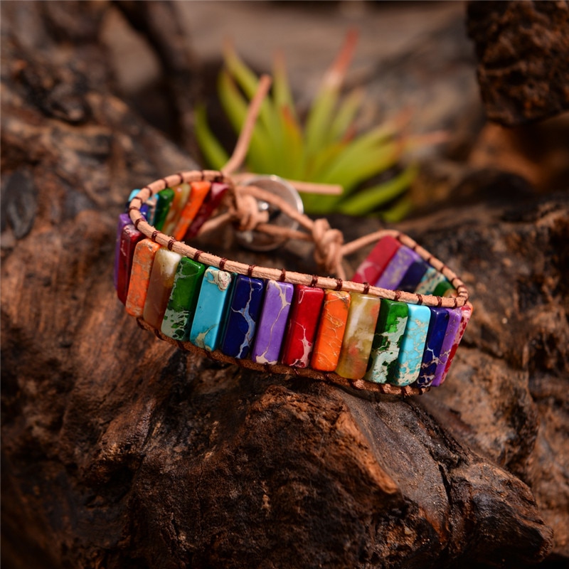 Multicolor Boho Natural Stone Wrap Bracelet 6