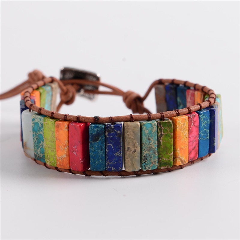Multicolor Boho Natural Stone Wrap Bracelet 4
