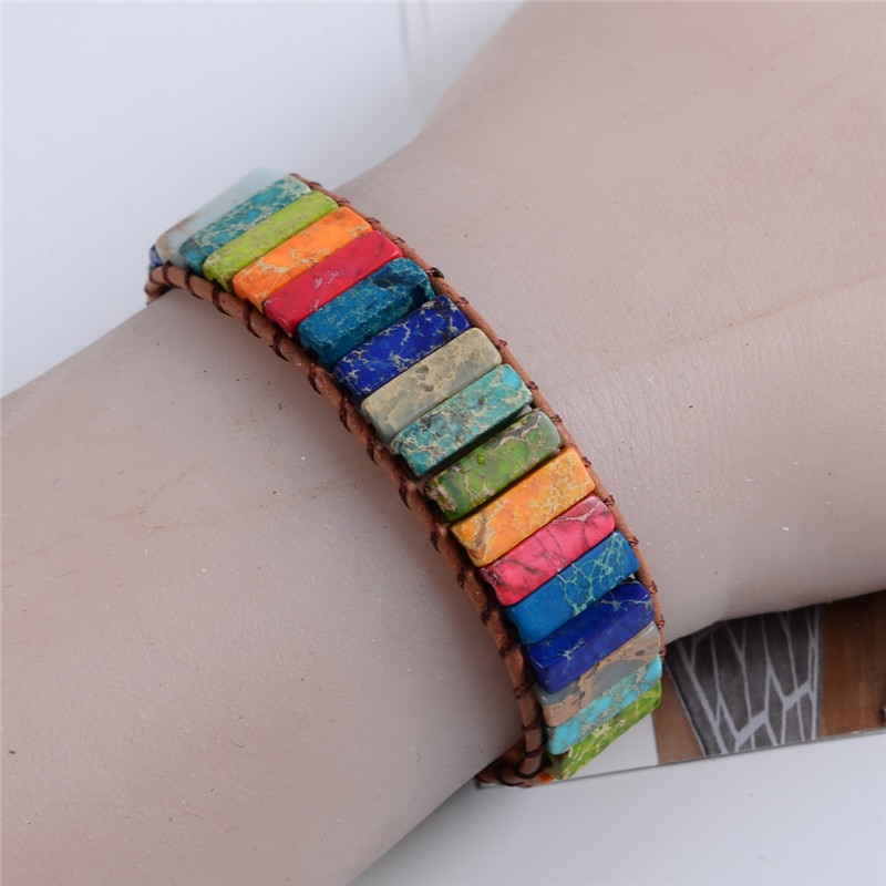 Multicolor Boho Natural Stone Wrap Bracelet 3