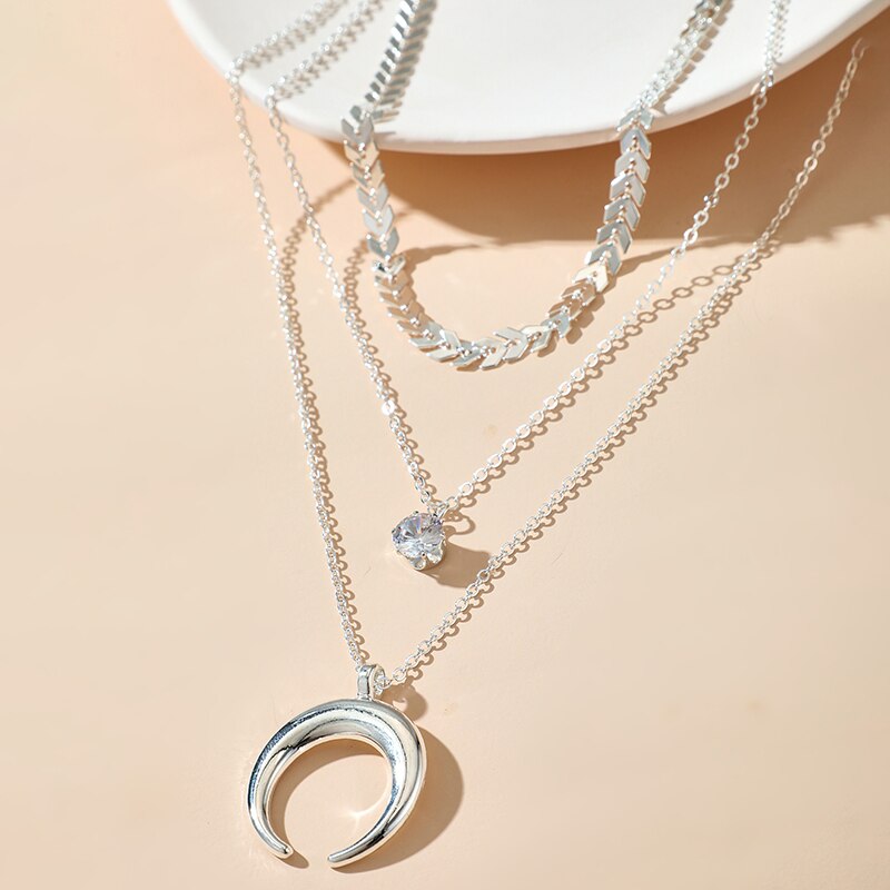 Boho Moon Pendant Necklace For Women 3