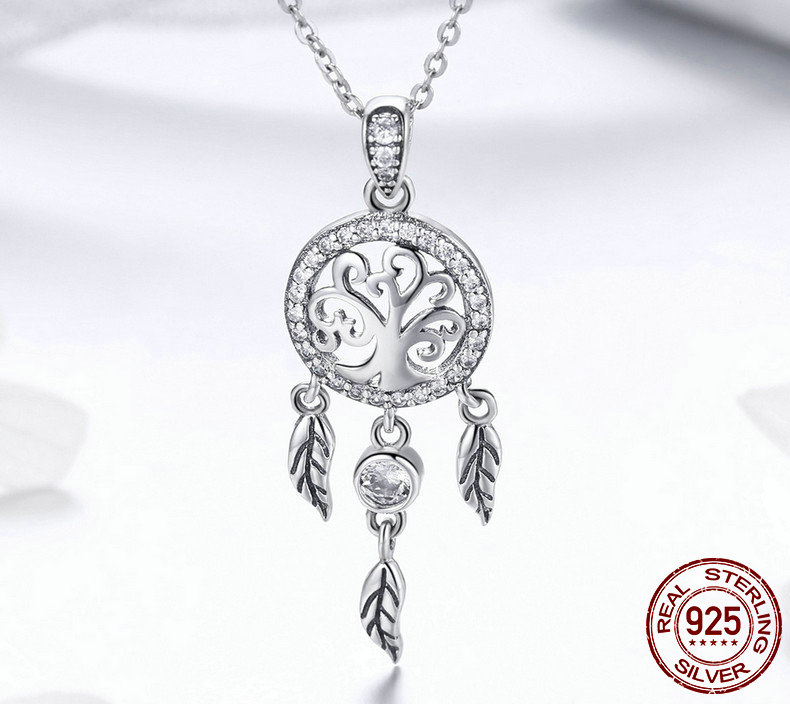 Women'S Boho Dream Catcher Shaped Pendant Necklace 4