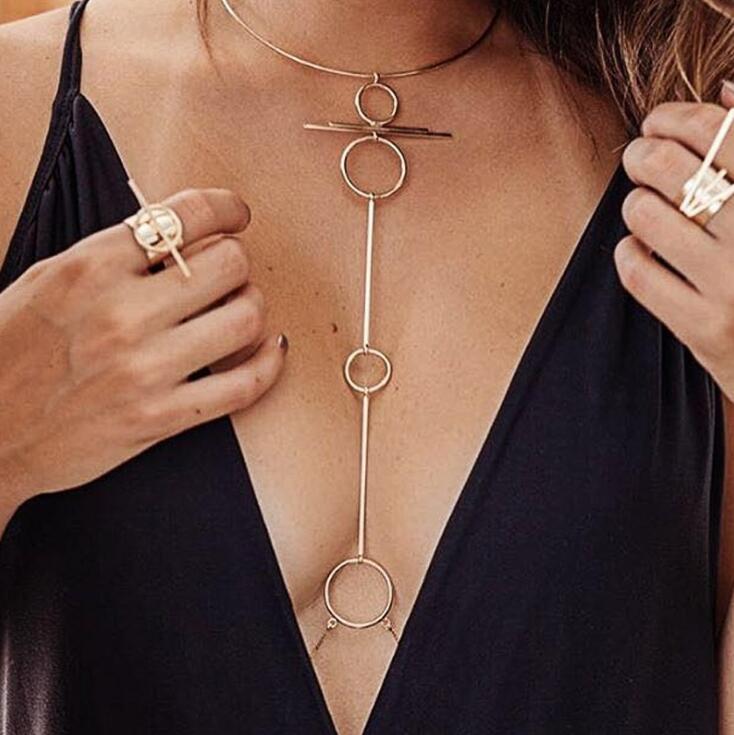 Women'S Minimalist Gold / Silver Color Hollow Out Body Chain 3