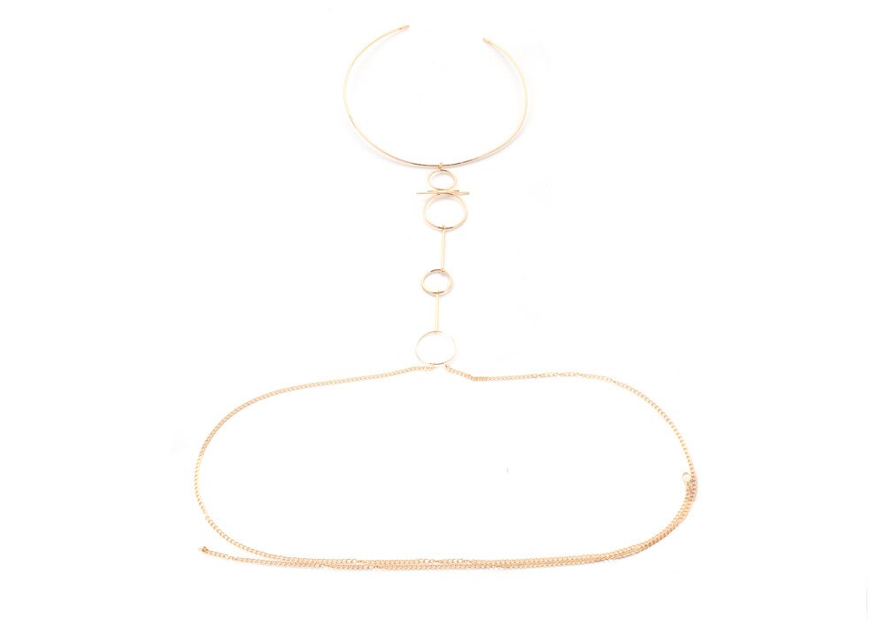 Women'S Minimalist Gold / Silver Color Hollow Out Body Chain