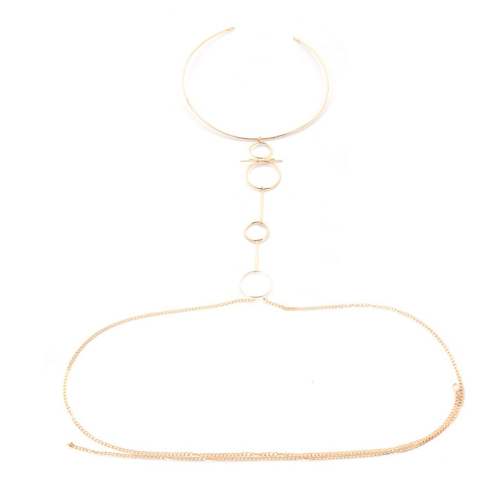 Women'S Minimalist Gold / Silver Color Hollow Out Body Chain 7