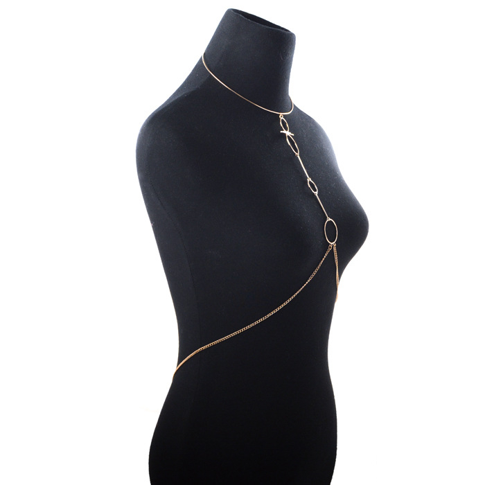 Women'S Minimalist Gold / Silver Color Hollow Out Body Chain 5