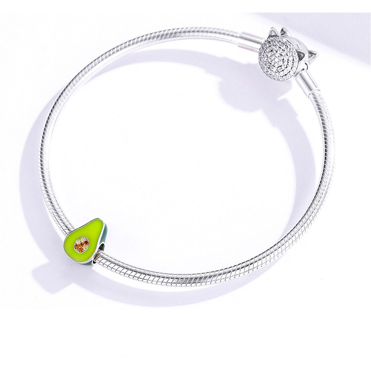 Women's Avocado And Pineapple Shaped Sterling Silver Charm