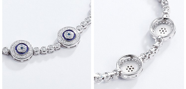 Elegant Sterling Silver Women’s Chain Bracelet With Cubic Zirconia 5