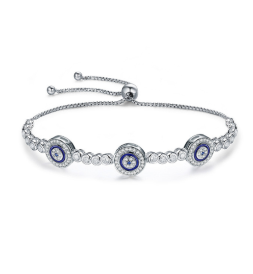 Elegant Sterling Silver Women’s Chain Bracelet With Cubic Zirconia